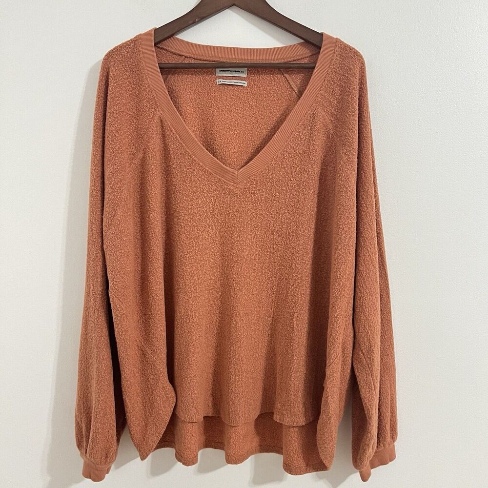 Urban Outfitter Oversized Sweater Size L Orange Grunge Top Fluffy Lagenlook‎